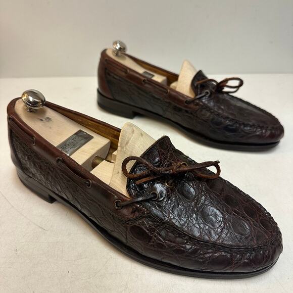 NEW HEELS Rancourt & Co. x Cole Haan Crocodile Moccasin Loafer Made in USA 12 D main image 9